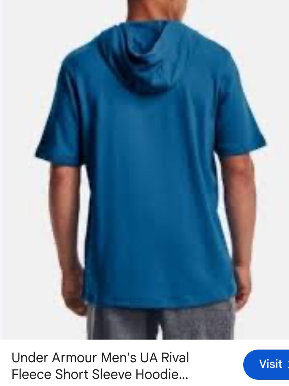 Under Armour Blue Short-Sleeve Hooded Performance Shirt